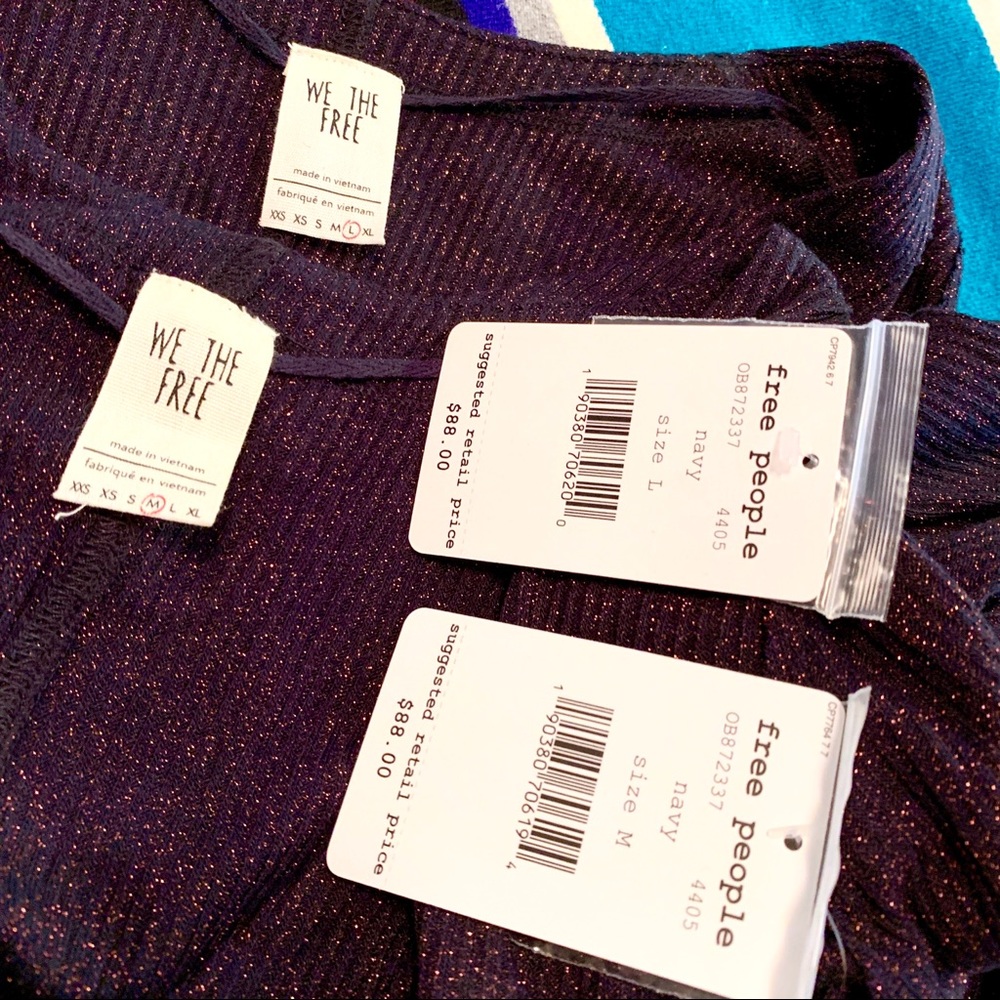 Free People Sparkly Cardigan Duster in Navy - Picture 8 of 8